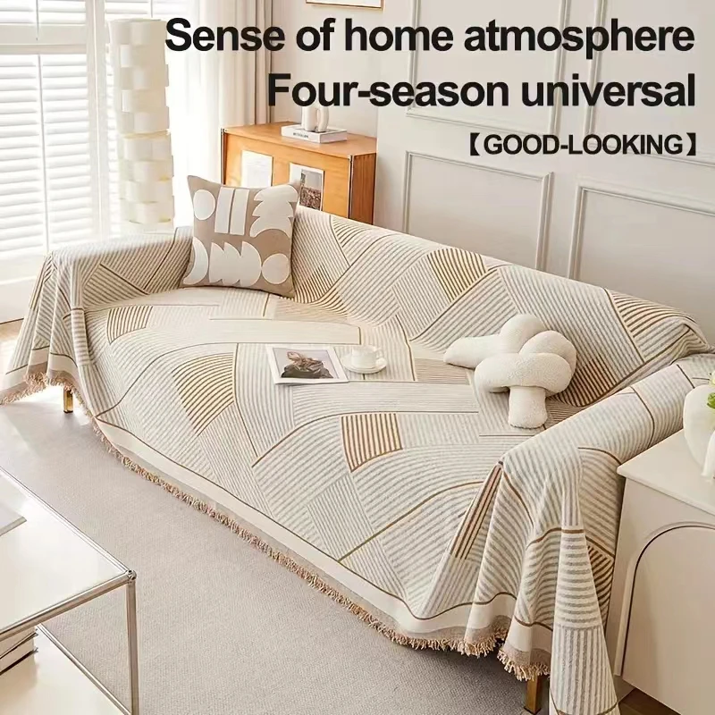 Striped Geometric Sofa Cover, Sofa, Cover Blanket, Living Room 3 Seater Sofa Cover, Furniture Protector For All Seasons