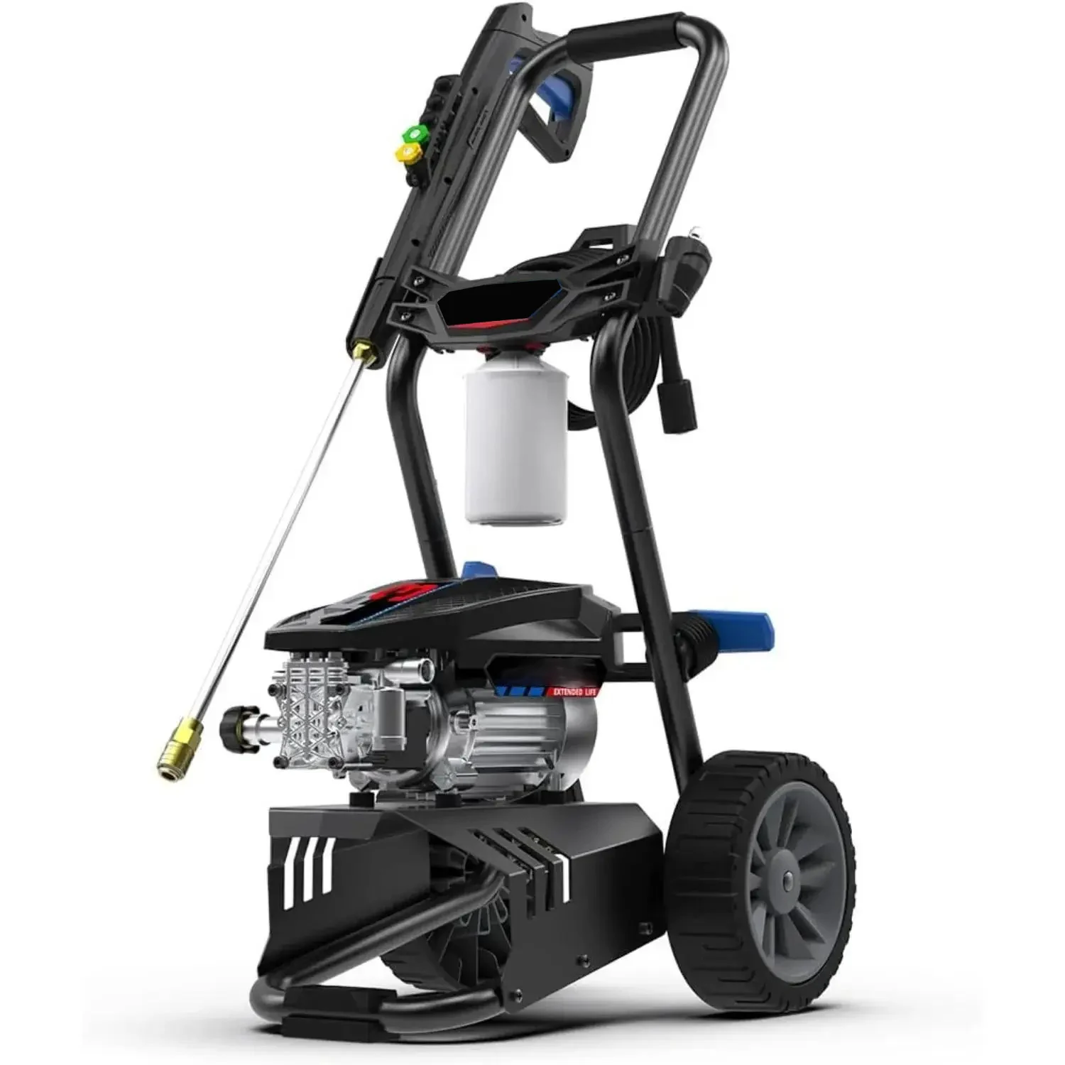 Electric Pressure Washer-2300 PSI, 1.5 GPM, 13 Amps Quick Connect Accessories, Two Wheel Trolley, Car Washer