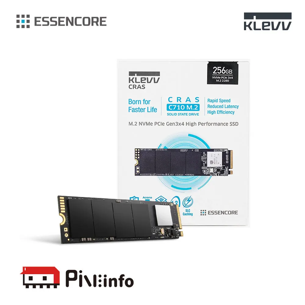 Essen Core KLEVV CRAS C710 256G/512G/1TB PCIe M.2 NVMe TLC Fin for ESSENCORE KLEVV SSD