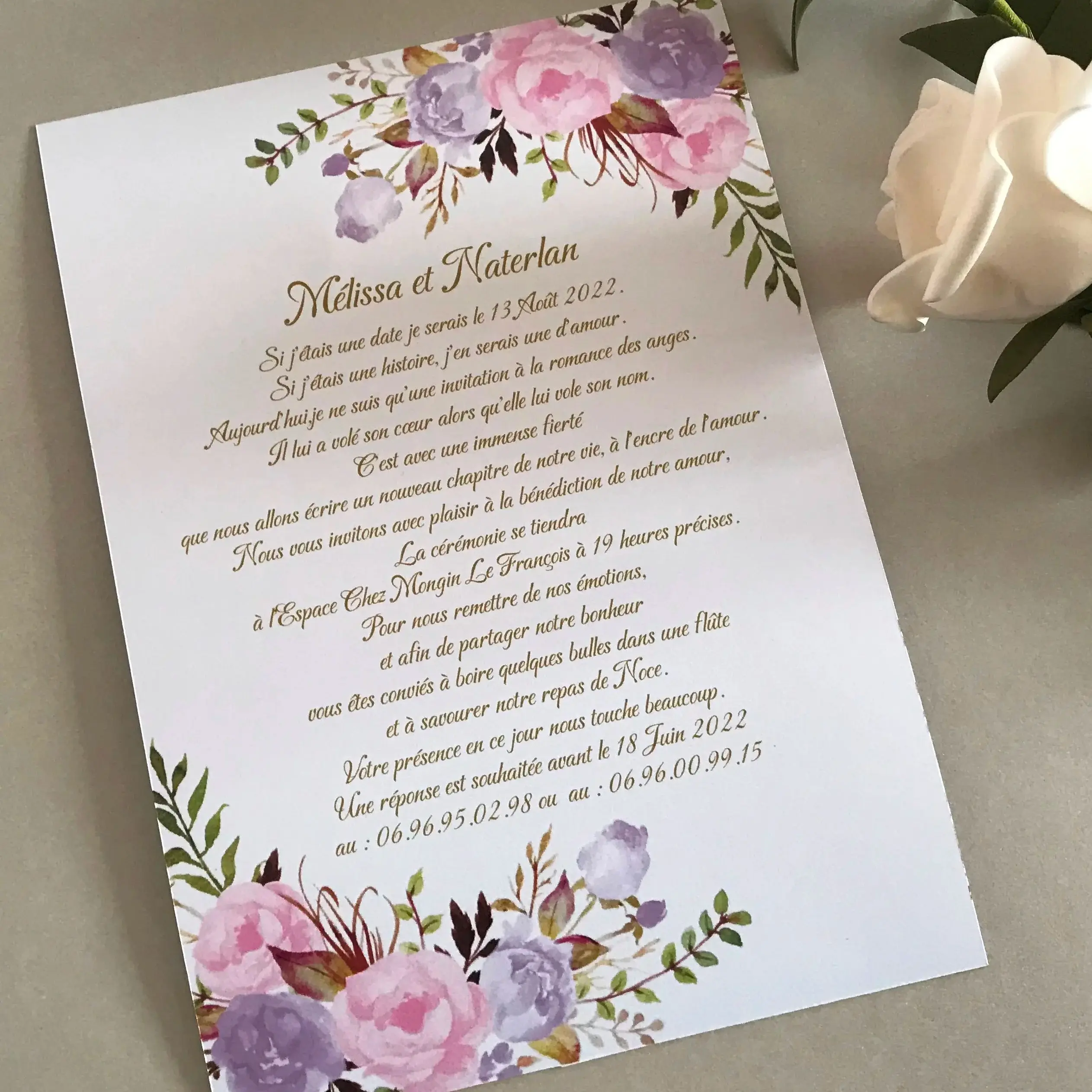 Custom Pearl Paper Wedding Menu Cards, Floral Invitation, Printed Menu Cards,Laser Cut Wedding Invitations Insert Cards, 50Pcs