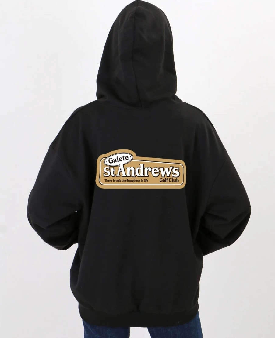 Andrews overfit Hood House up domestic production print zipper hoody S M L XL