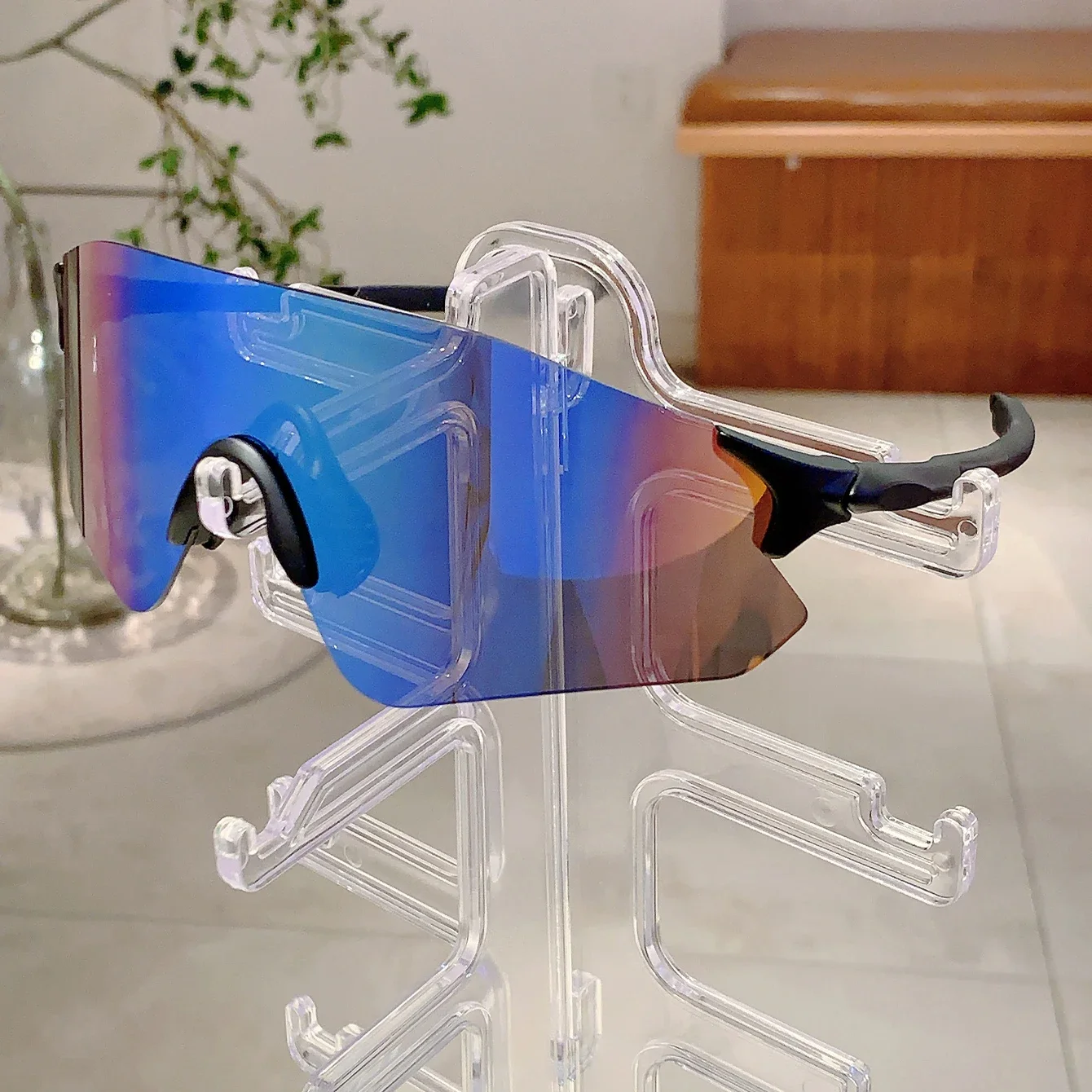 AliExpress KAMMPT Outdoor Brand Sports Sunglasses Men 2024 New in Oversized Mirror Riding Goggle Trendy Futuristic Cycling Women Shades