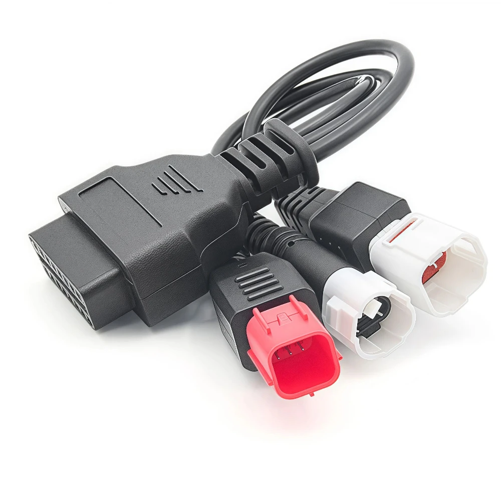 OBD2 Cable Adapter For Yamaha 3/4 Pin And Honda 6 Pin To 16 Pin Motorcycles Motorcycle OBDII Connection Cable Diagnostic Tool
