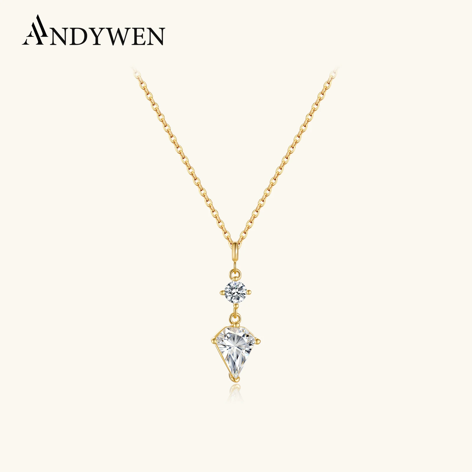 

Серебряное колье-подвеска ANDYWEN 925 пробы с цирконом в форме капли, изящное женское украшение для повседневной носки и подарка на годовщину свадьбы