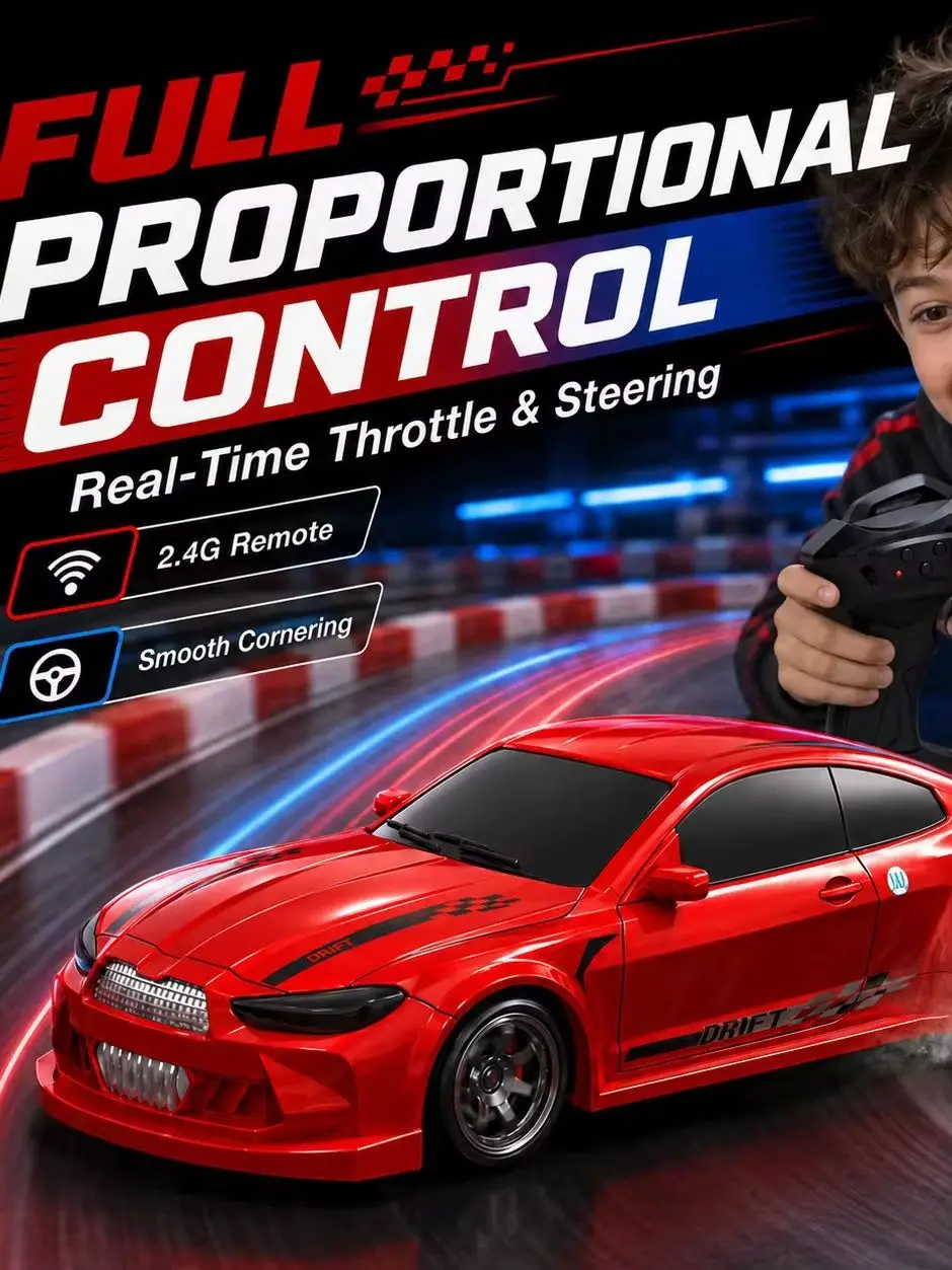 ZNLYRION Mini RC Drift-Auto im Maßstab 1:64, 2,4G kabellose Fernbedienung, 10 km/h, Hochgeschwindigkeits-Rennauto, Sammlerstück, Geschenkspielzeug