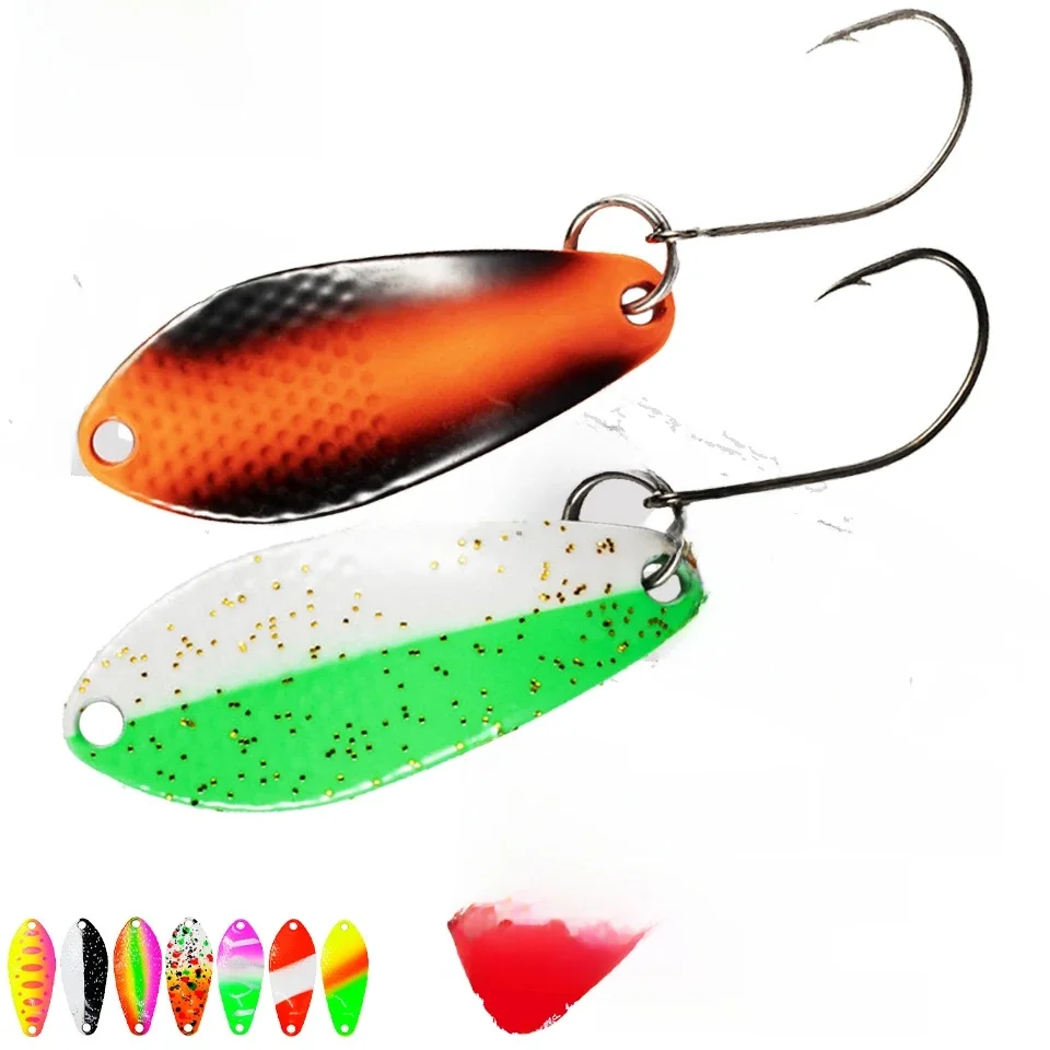WALK FISH 1PC 3g 31mm Metalowa przynęta wędkarska Pesca Spoon Bait z pojedynczym haczykiem Twarda przynęta przynęta błystka na pstrąga okonia Japan Wobbler — zdjęcie 2