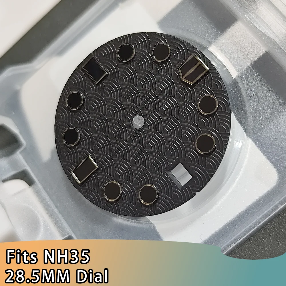 28,5-mm-Zifferblatt für NH35-Uhren, Fischschuppenmuster-Zifferblatt, NH35 28,5-mm-Zifferblatt mit Einzelkalender, NH35-Zifferblatt-Zubehör – Detail 14
