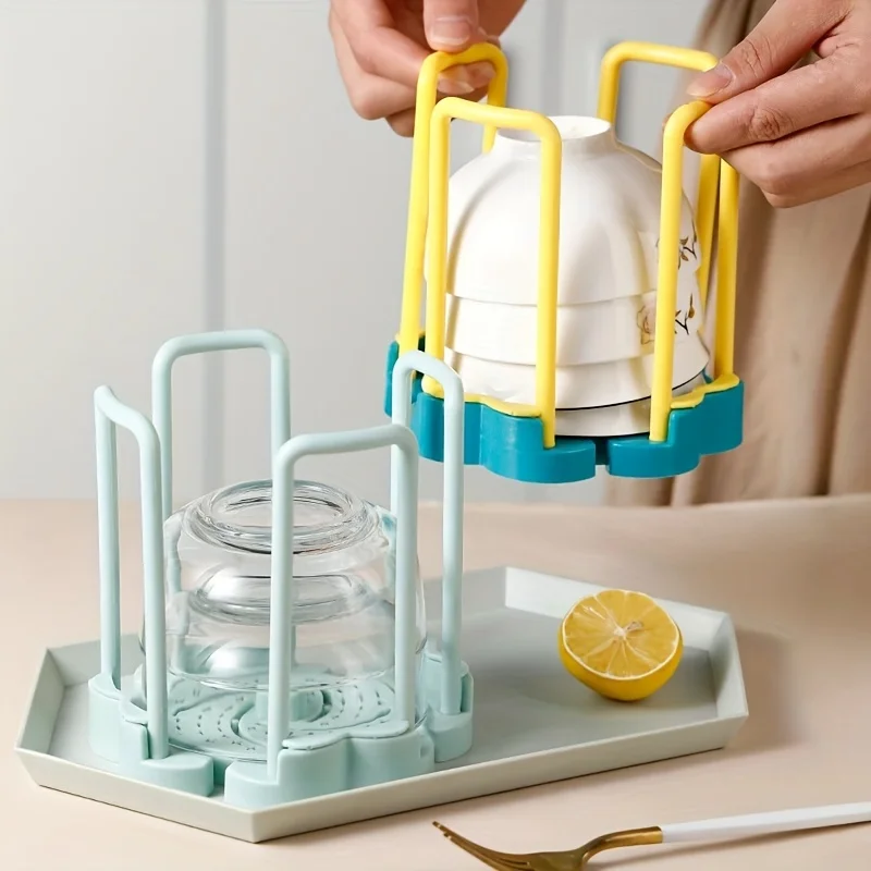 Versenkbare Desktop Schüssel Halter Küche Organizer Kunststoff Ablauf Wasser Tasse Regal Schrank Gerichte Lagerung Rack Platte Lagerung Werkzeug