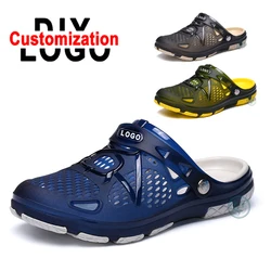 DIY Men's Fishing Slippers Outdoor Non-slip Waterproof Hiking Shoe Customized Casual Rubber Garden Sandals Work Beach Shoes