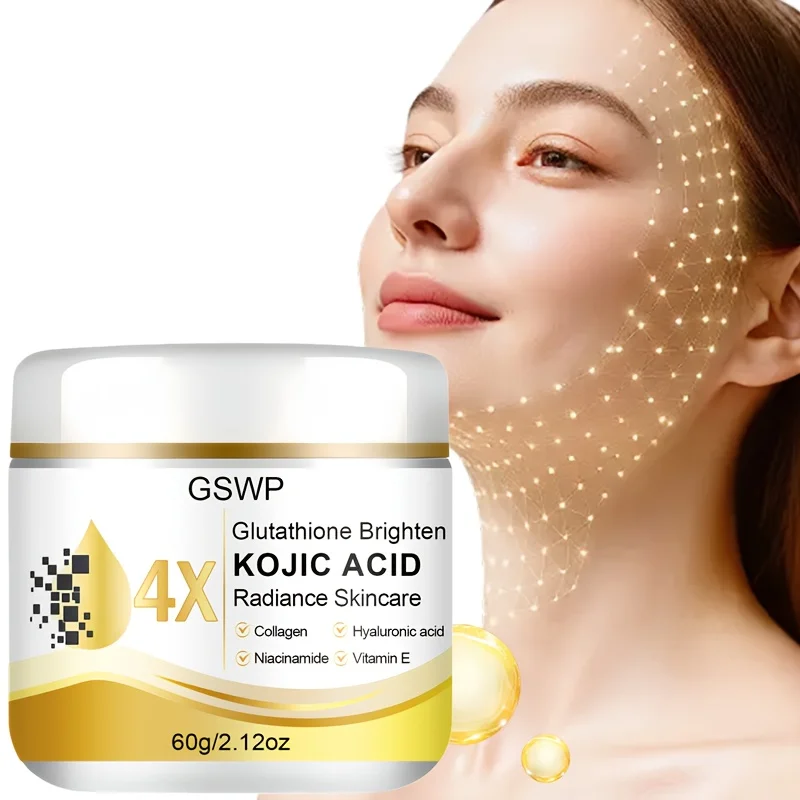 GSWP 4x Kojic Acid Brightening SkinCare Cream, Containing Glutathione, Brighten, Making Skin Appear Lighter. 60g/120g