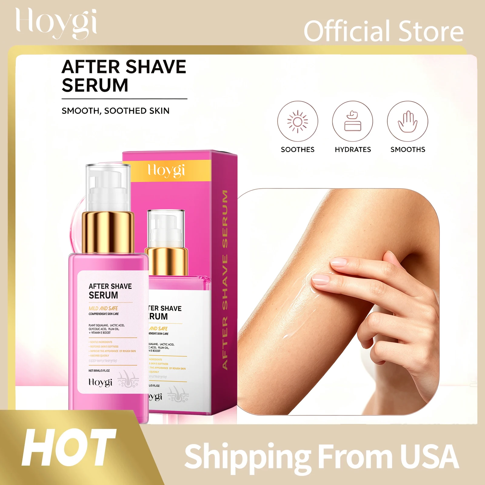 Vitamin E Hair Removal Care Serum Soothing Hydrating Moisturizing Nourishing Dry Skin Relief Post Hair Removal Calming Essence Treatment
