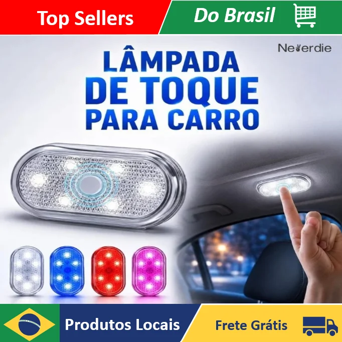 Lâmpada LED Toque Dedo Adesivo Velcro 5V Carro/ Doméstico Carregável USB Unicolor multicolor - Neverdie Store