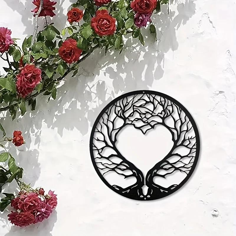 1PC Tree of Life Home Wall Sculpture, Heart shaped Tree Metal Wall Art, Decorative Metal Tree Wall Decoration