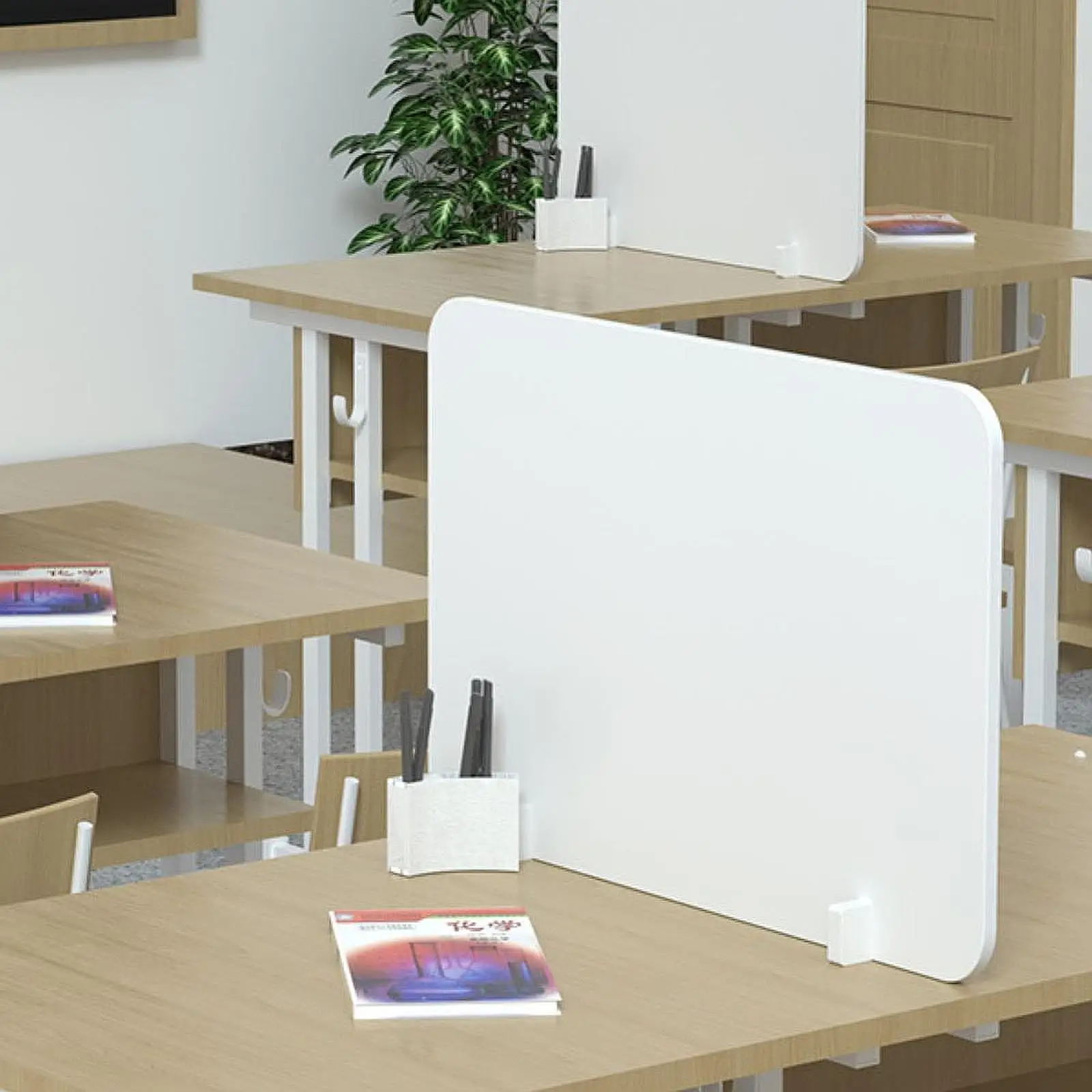 

Divider Panel with Support Feet Desk Privacy Divider Separate Board Sturdy Multifunctional Freestanding for Office Canteen