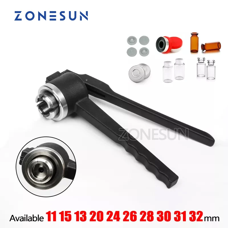 

ZONESUN sealing machine 13mm Stainless Steel Manual Vial Crimper Flip Off Caps Hand Sealing Machine Tool Crimper seals