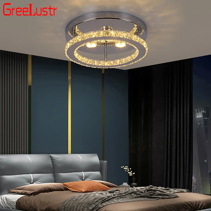 

Crystal K9 Circle Ceiling Lamp Corridor Aisle Modern Bedroom Ceiling Chandeliers for Living Room Decora Lustre Lighting Fixtures