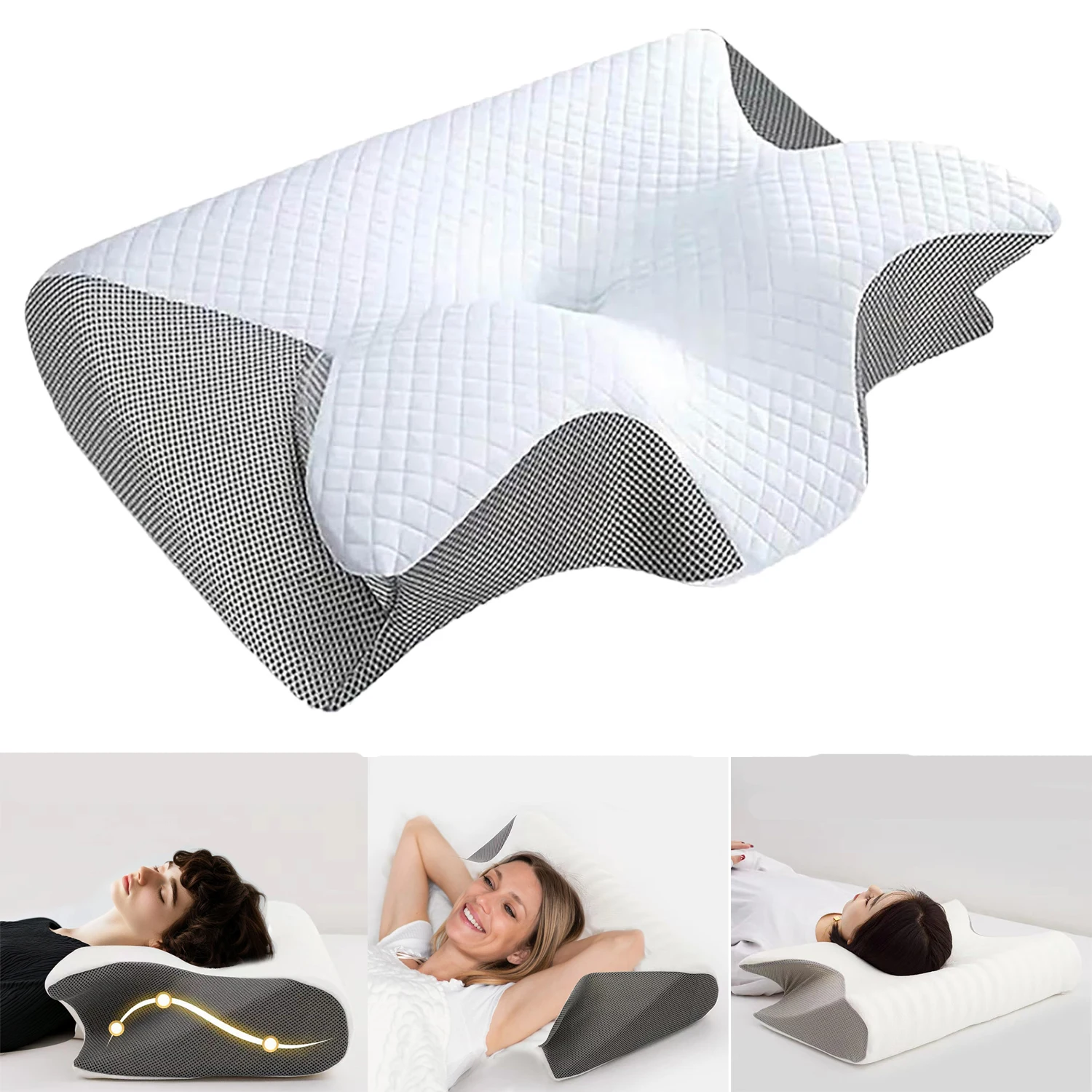 Memory Foam Pillows Slow Rebound Cervical Neck Pillow for Neck Pain Relief Contour Bed Pillow for Sleeping Cervical Neck Pillow