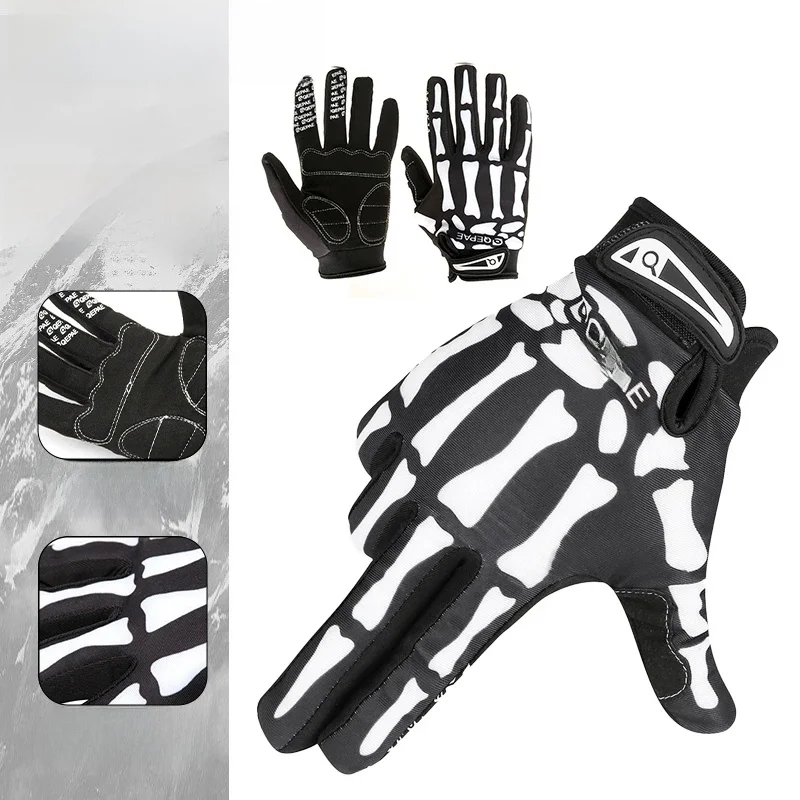 AliExpress cycle zone Skull Cycling Full Finger Gloves Breathable Motorcycle Bicycle Ghost Skeleton Gloves Outdoor Sport Cycling Gloves Bike Equipment