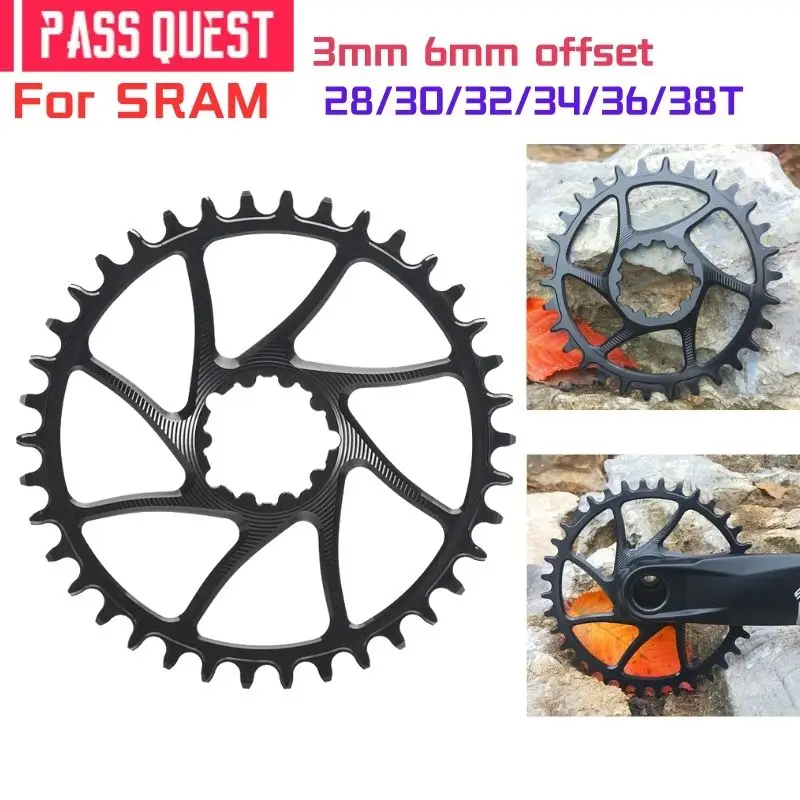 

PASS QUEST Round Narrow Wide Chainring SRAM BOOST 6mm Offset Mountain Bike Chainwheel for gx xx1 x01 Eagle Bicycle Crankset Part