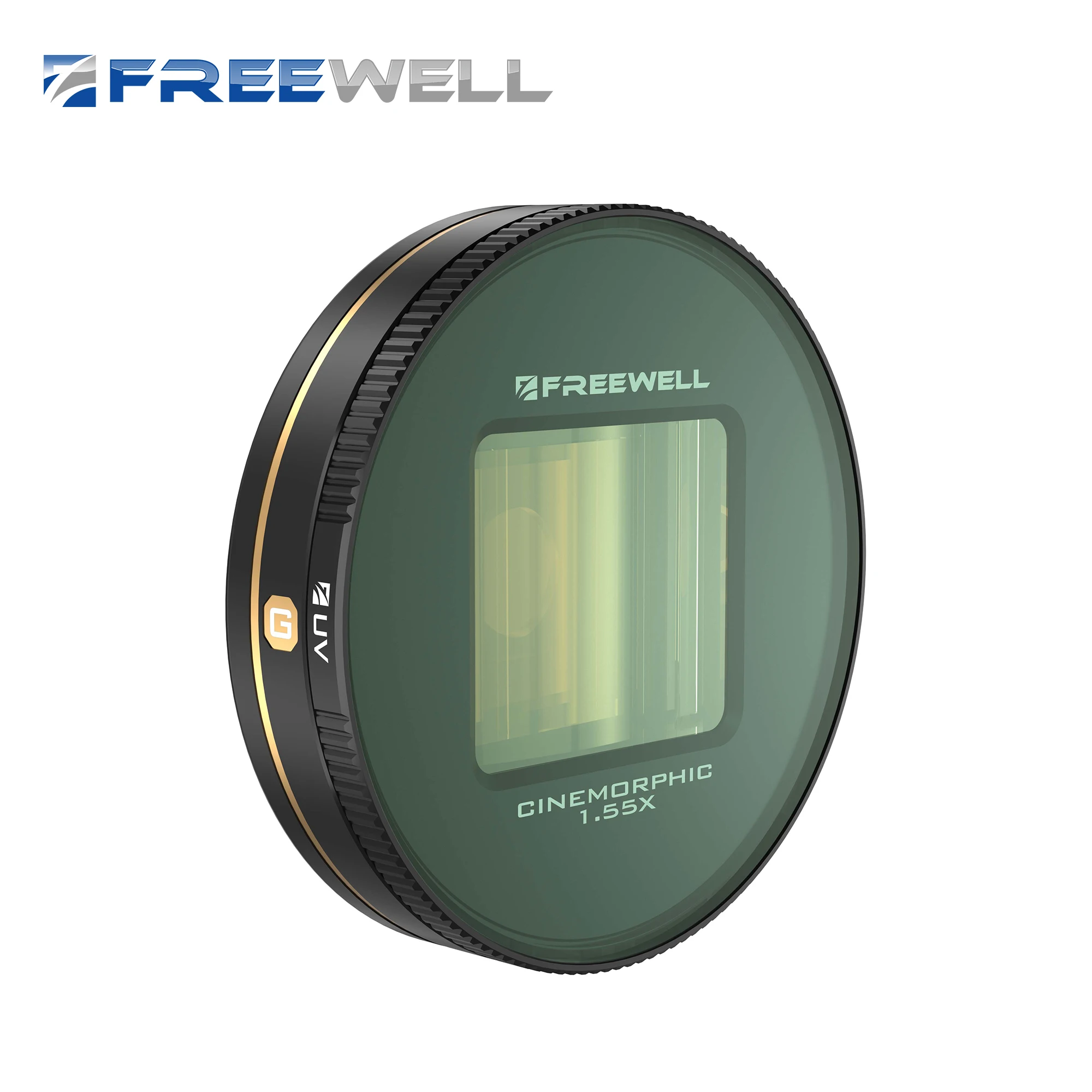 Freewell 1.55x Blue/Gold Anamorphic Lens Compatible with Freewell Sherpa and Galaxy Cases - Advance Your Mobile Cinematography