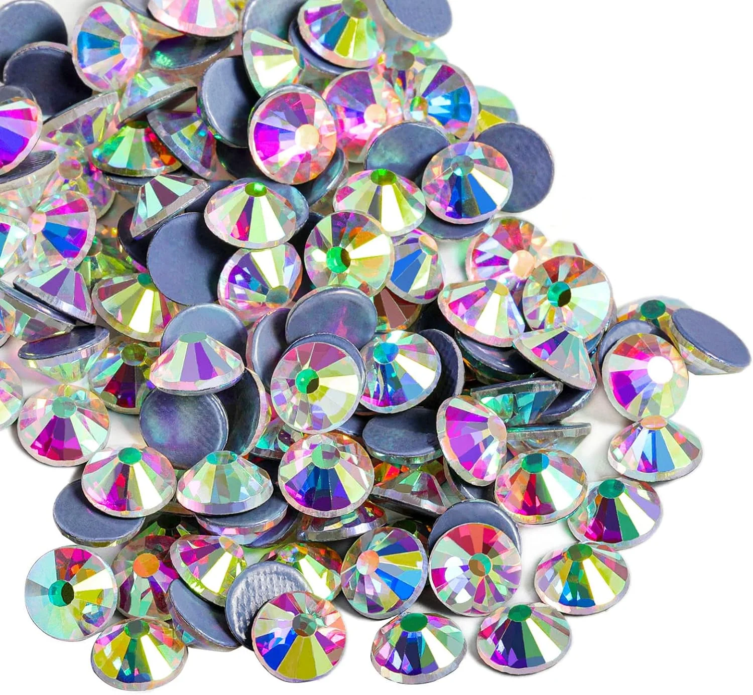 Rigta Hotfix Rhinestones Crystal AB Glass Flatback Rhinestone SS10-SS40 for Crafts Garment DIY Decorations 1440Pcs 288Pcs 144Pcs