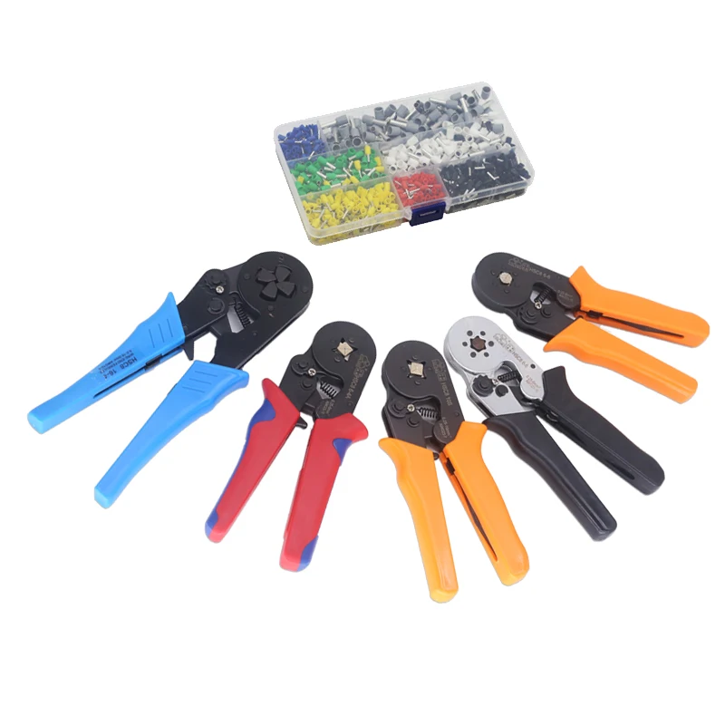 

HSC8 Tubular Terminal Crimping Tools Mini Electrical Pliers 6-4A/6-4 0.25-10mm² 23-7AWG 6-6 0.25-6mm² High Precision Clamp Sets