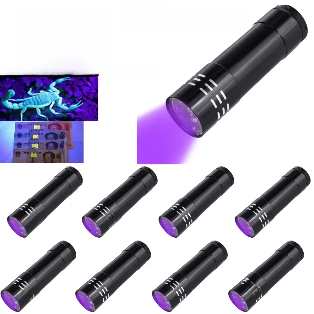 Lanterna UV portátil de luz negra, Mini tocha de luz UV, Lâmpada Detector, Ferramentas de iluminação