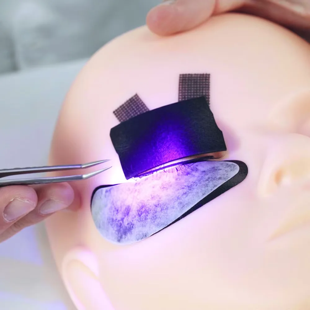 50 paia di gel per occhi neri UV per estensione ciglia idrogel isolare toppe per occhi a LED senza pelucchi sotto il cuscinetto in gel per occhi accessori per ciglia