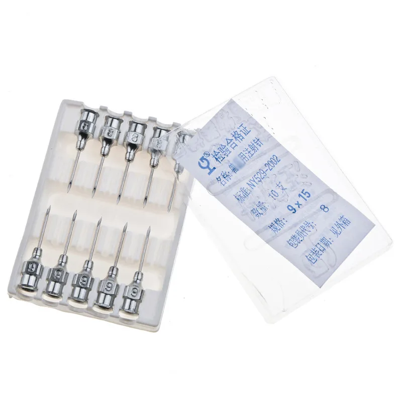 10 Pcs Stainless Steel Needle Animal Veterinary Needles Cattle Farm Injection Chicken Syringe Needle Pigeon Husbandry Equipment