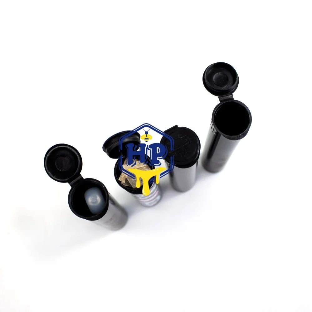 7cm Custom Logo Plastic Pop Top Carts Rolls Storage Tube Black Color UV Prints Craft / PVC Brand Sticker Crafting