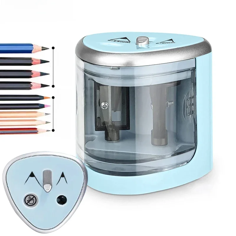 Tenwin-Two-Hole Lápis Sharpener elétrico, Interruptor automático Lápis Sharpener, Home Office e