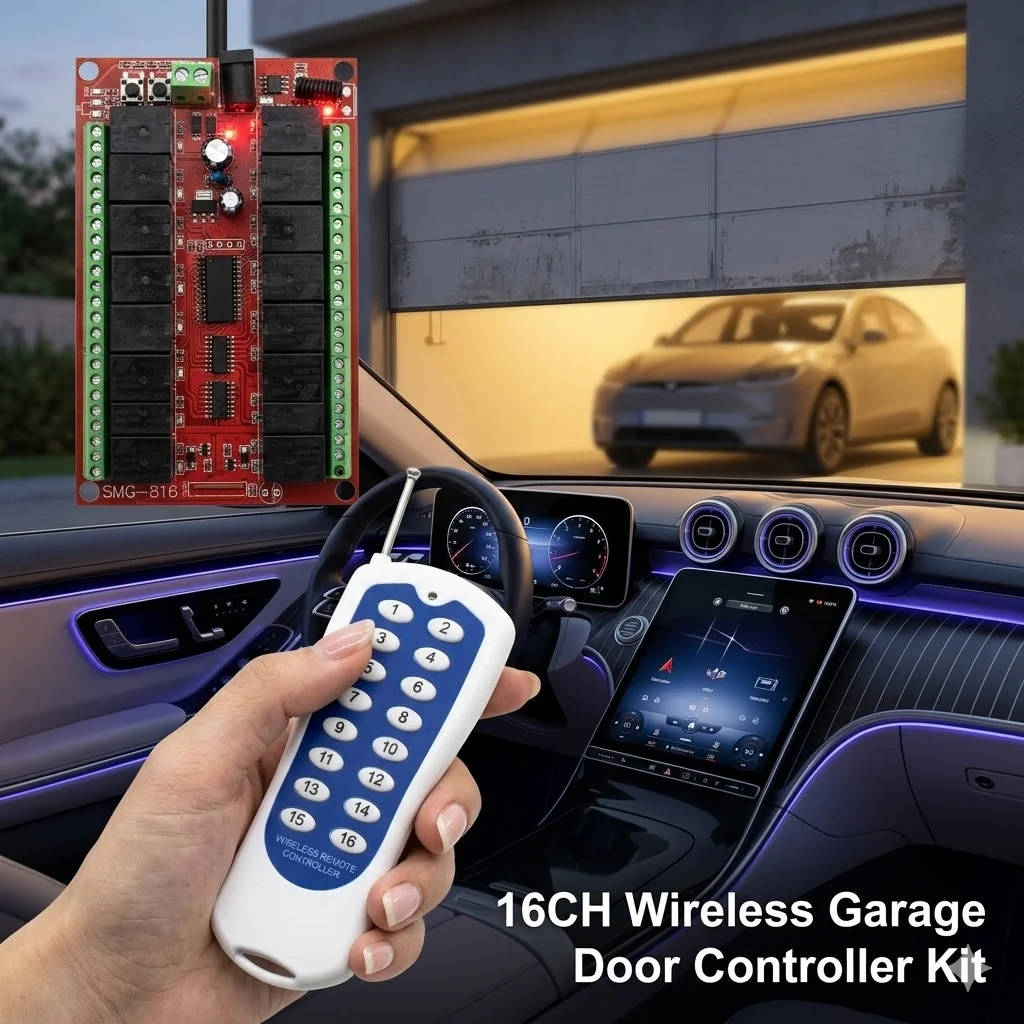 

16Channel Long Range 433MHz Radio Control Switch SMG-816 DC12V 24V Wireless Remote System with RF Transmitter & Receiver