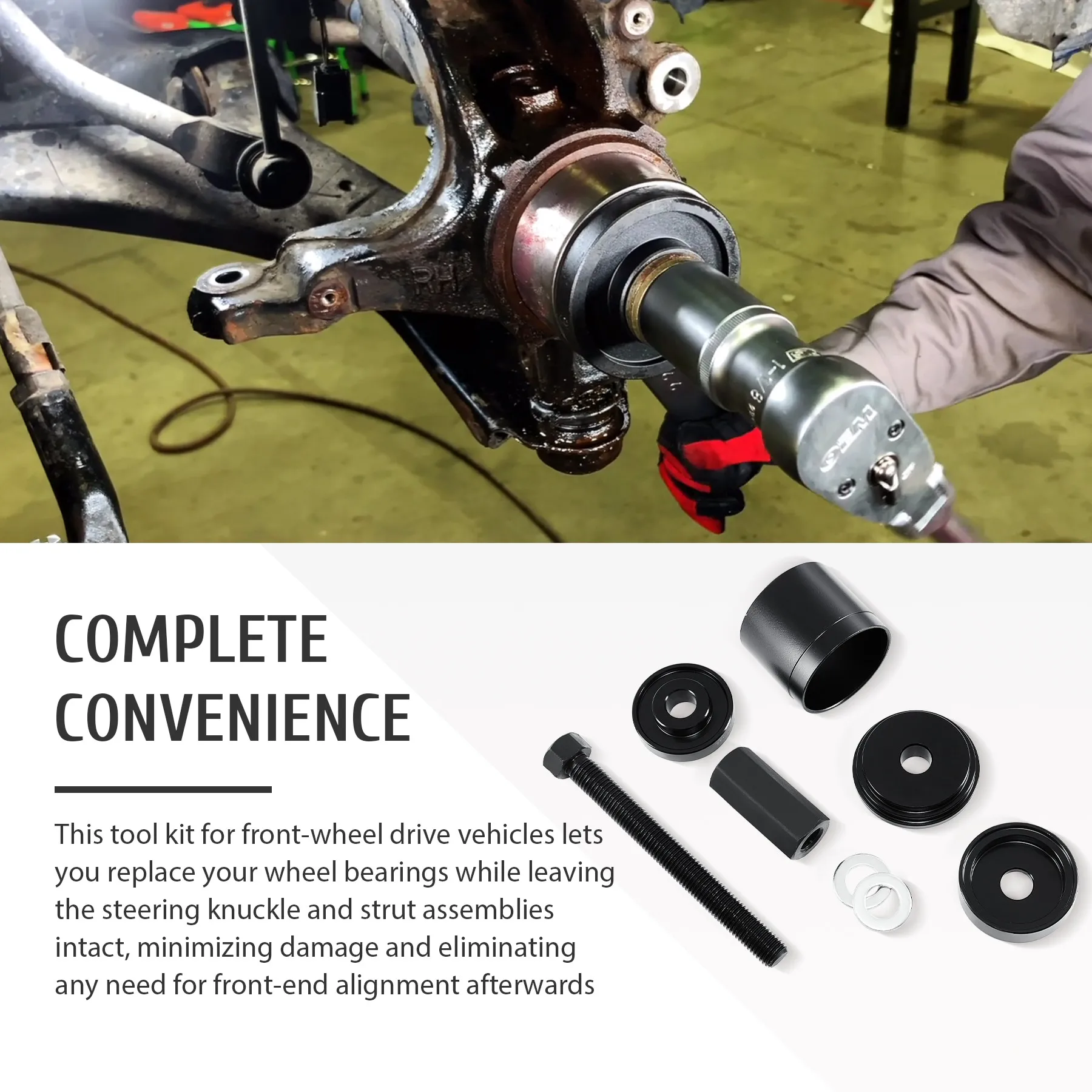 OMT FWD محرك العجلات الأمامية تحمل الصحافة إزالة محول مجتذب بكرة مجموعة أدوات 23 قطعة محول مجتذب بكرة مجموعة أدوات ث