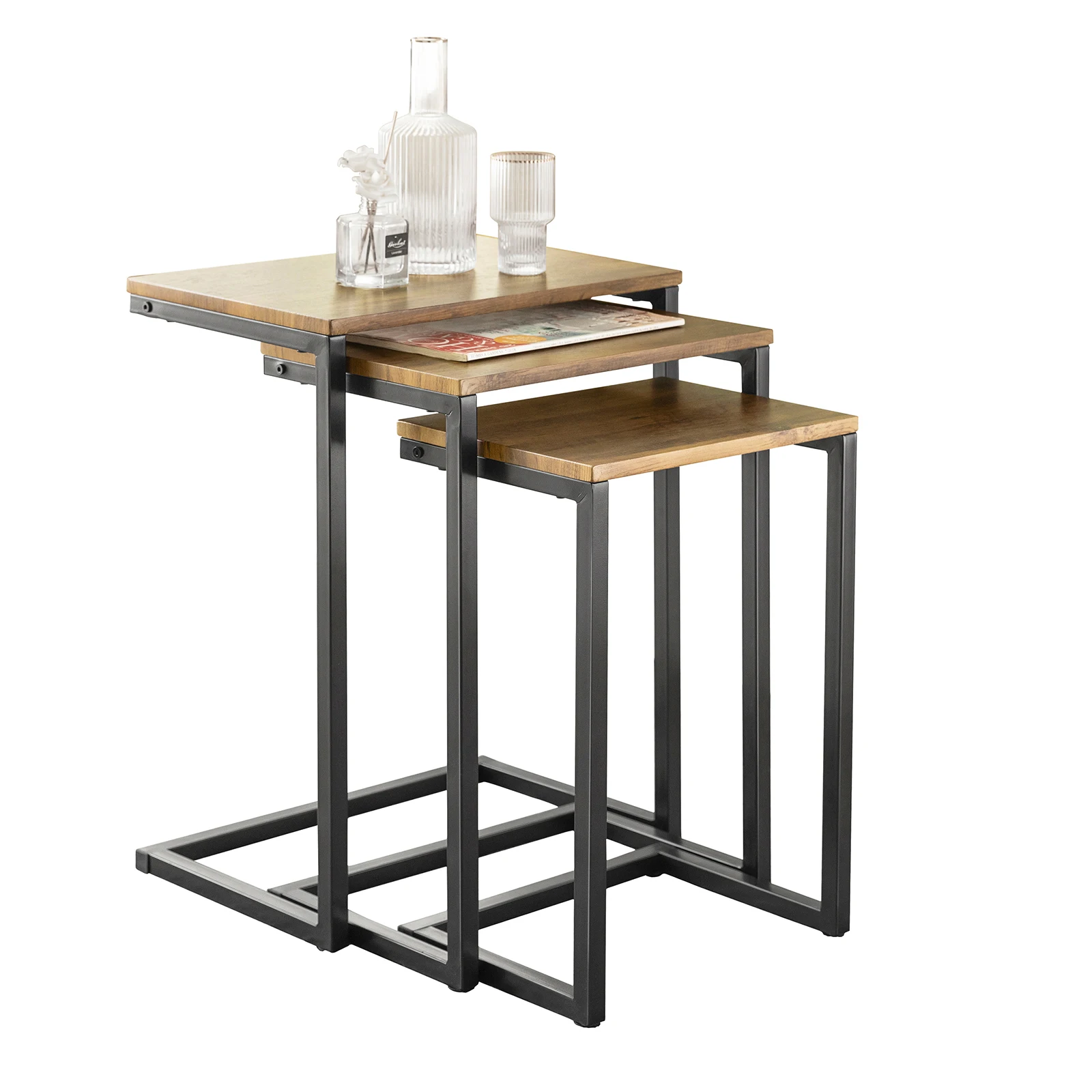 SoBuy FBT102-F conjunto de mesa auxiliar mesa de centro mesa de centro apilable mesa de ordenador portátil mesa de cuidado mesa de salón
