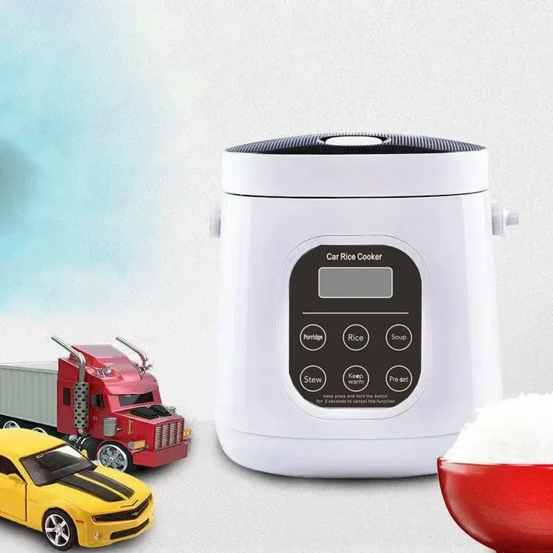 Car rice cooker 12v 24V 220V car home dual use self-driving portable rice cooker 24v truck smart rice cooker