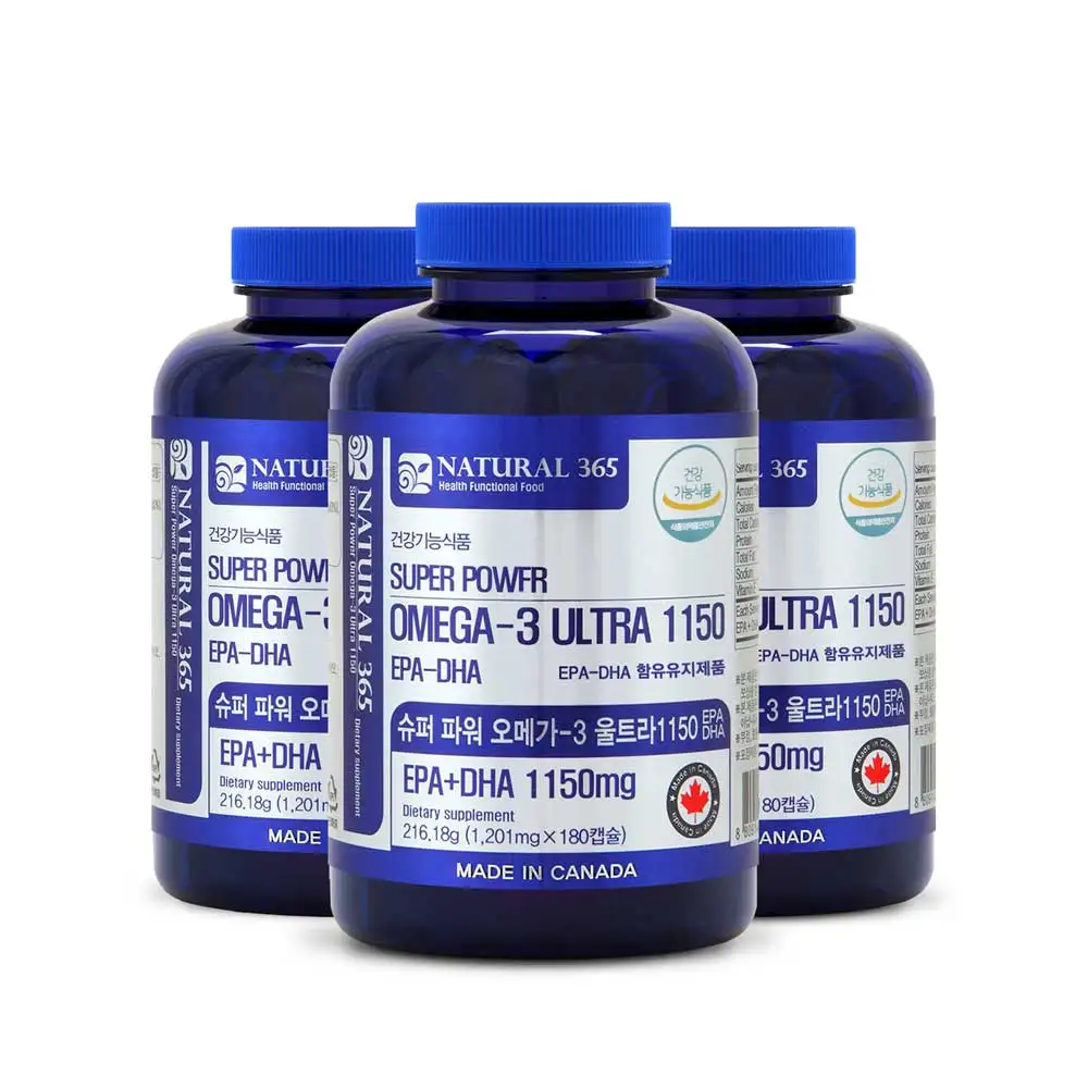 Natural 365 Canadian Super Power Omega 3 Ultra 1150 6 Months-3 Bottles