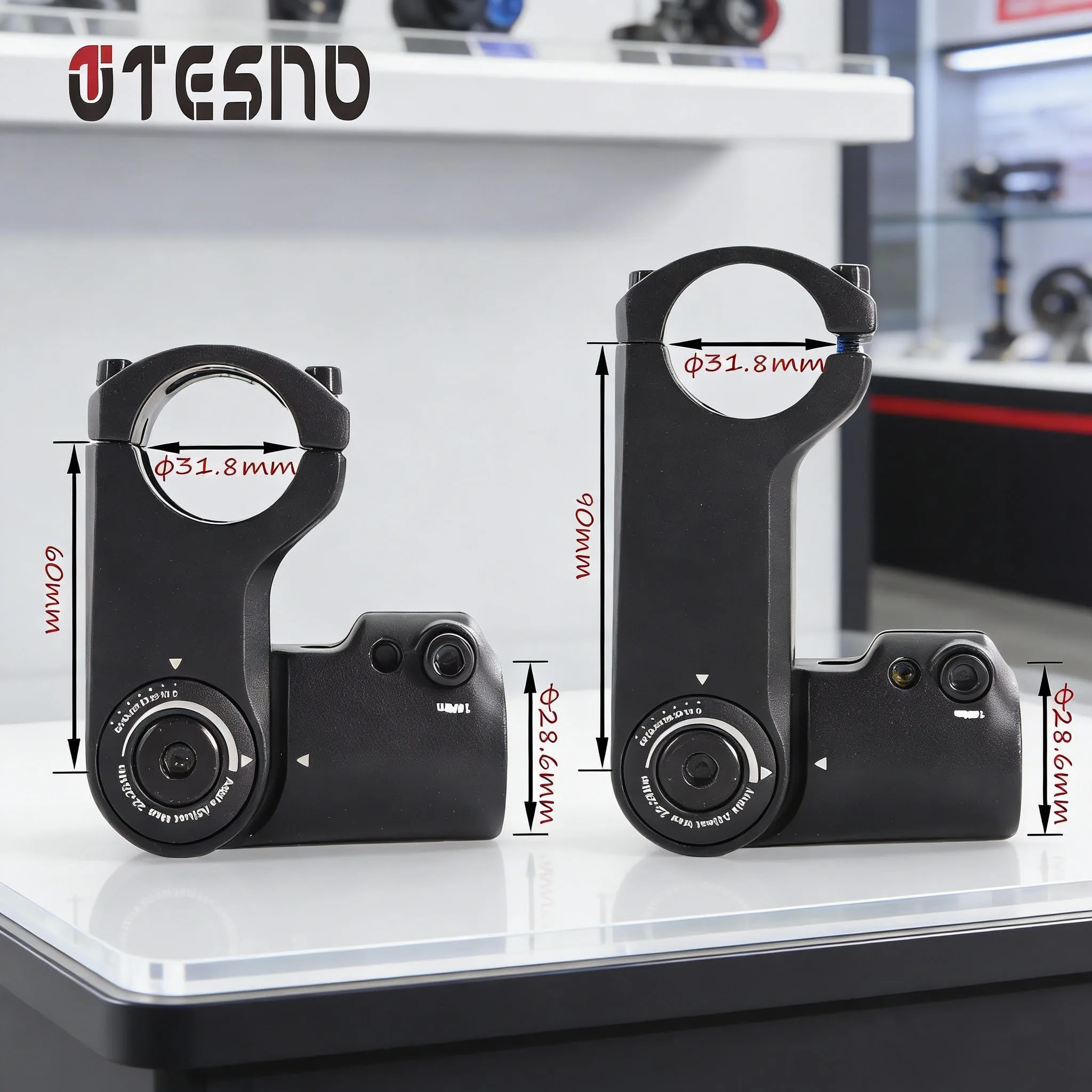 

TESNO Adjustable Bike Stem Angle Adjustable Aluminum Alloy Bicycle Handlebar Stem Riser for MTB Road Commuter
