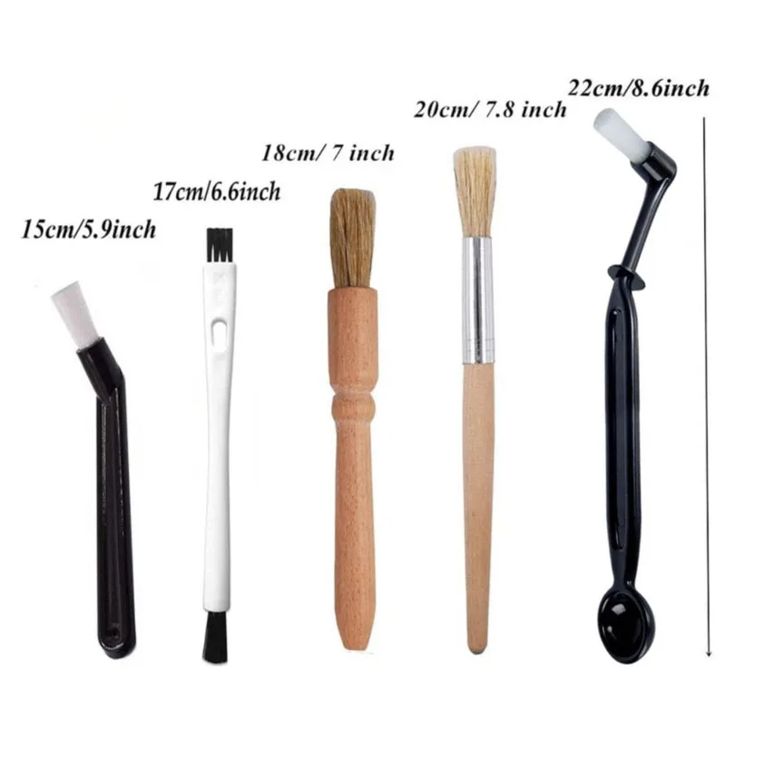 Coffee Machine Brush Cleaner Kit Wooden Cleaning Brush for Grinders and Nylon Espresso Professional Brush for Coffee Lovers Gift