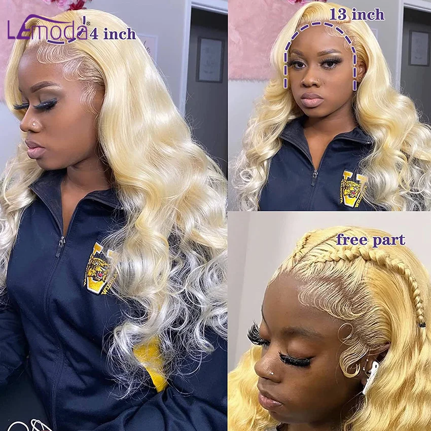 613 Lace Front Wig Human Hair 13x4 Blonde Lace Front Wigs Human Hair 180% Density Body Wave 613 HD Lace Frontal Wig Pre Plucked