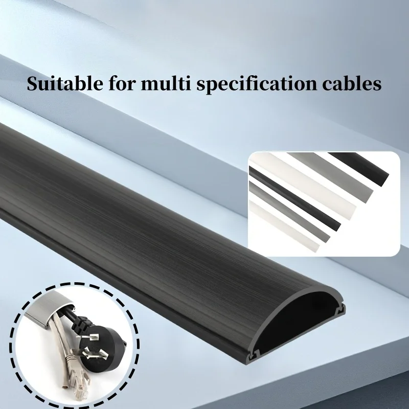 1PC 1mx2.2cm/3.5cm Slot Floor Cord Cover Self-Adhesive Cord Protector Extension Wiring Duct Protector Electric Wire Slot Cable