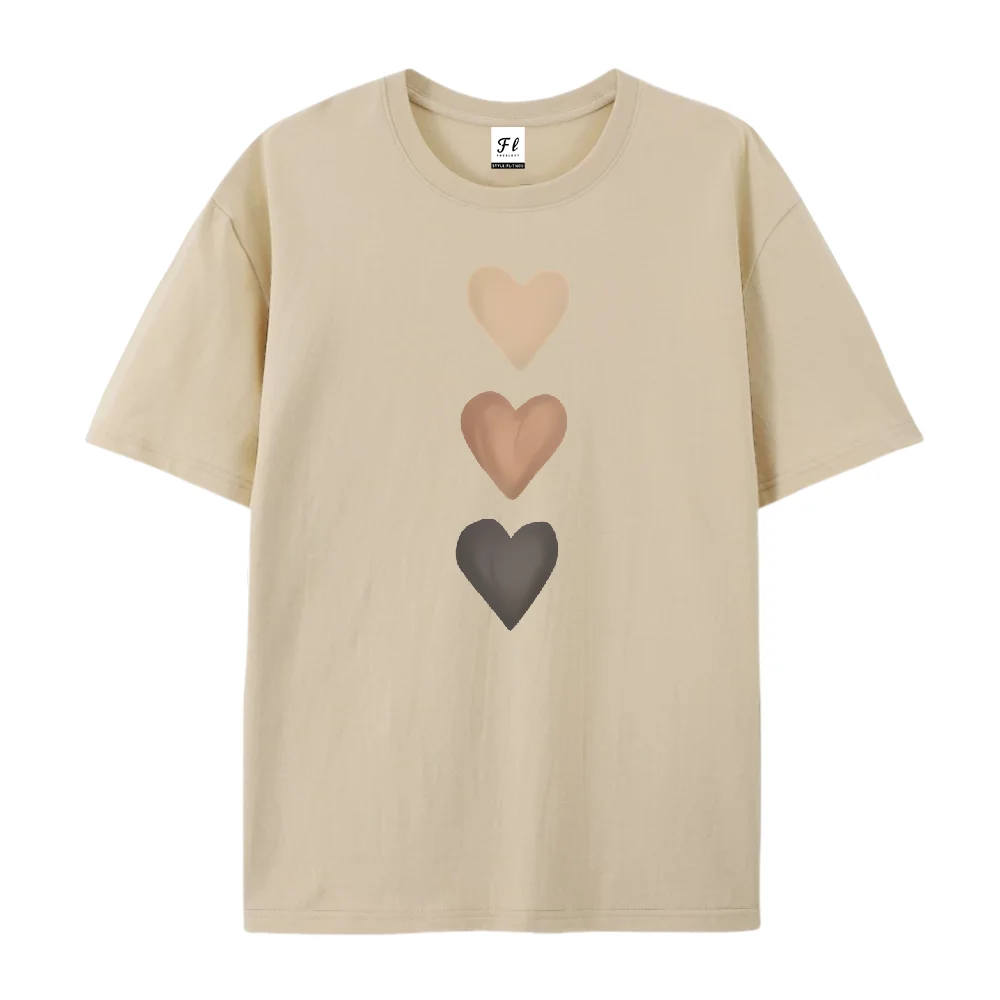 Camisetas gráficas con estampado de corazón de amor Y2k para mujer, camiseta de verano para chica, camisetas informales de manga corta con cuello redondo, ropa informal Unisex para mujer de los años 90