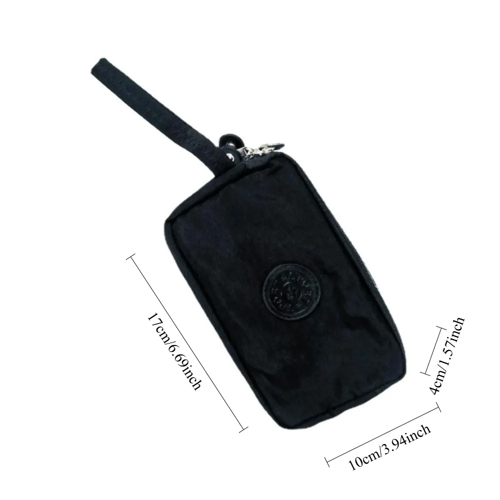 Women's Fabric Clutch Long Wallet 3-Layer Zipper Large Capacity For Phone Key Card Holder