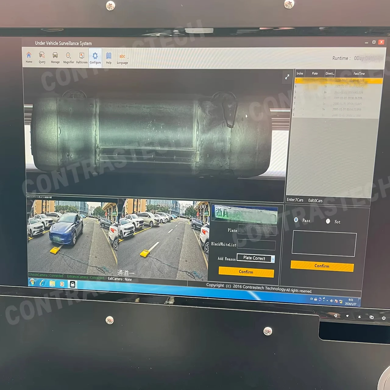 كاميرا مسح خط نظام فحص المركبات المتنقلة UVSS مع التعرف على لوحة الترخيص للأمن الحكومي والحركة