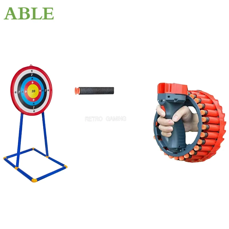 Children's Toy Gun, Round Soft Bullet Gun, Electric Bracelet, And Automatic Burst Dart Toy Fake Gun, Perfect For Parties.