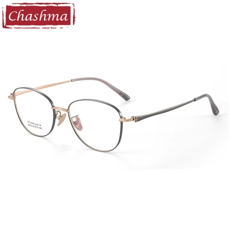 

Chashma Prescription Glasses Women Oval Titanium Alloy Eyeglasses Frames Optical Eyewear for Progressive Recipe Lenses Spectacle
