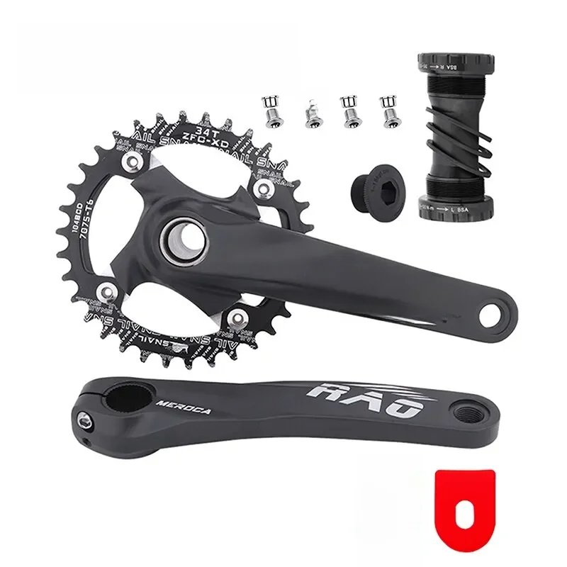 AliExpress MEROCA Mountain Bike Crank 170mm With Bottom Bracket 104BCD 34T 36T 38T Bicycle Chainring Aluminum Alloy MTB Crankset