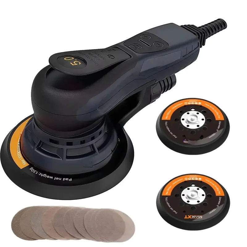 MAXXT 350W Elektrische Vlakschuurmachine Houtbewerking Schuurmachine Auto Body Polijstmachine Borstelloze Motor Slijpen met 150mm/125mm Pads - afbeelding 2