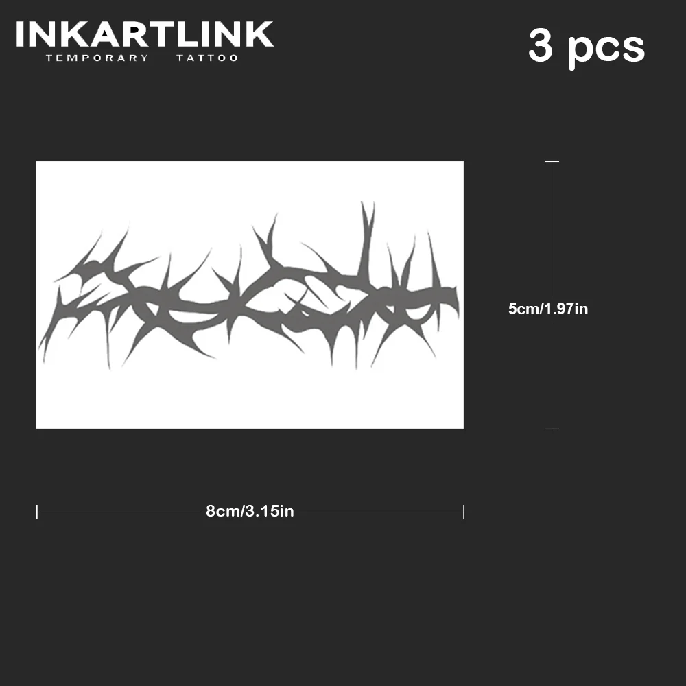 3 pcs Thorns Temporary Tattoo,Lasts To 15 Days New Technology Magic Waterproof Semi Permanent Sticker.