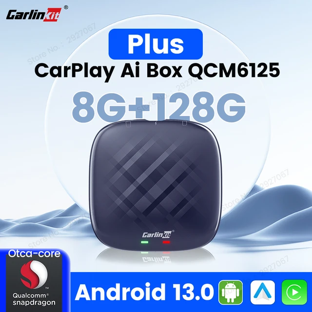 Carlinkit-ワイヤレスカープレイボックス,Android 13 plus,qcm6125,オクタコア,Android  Auto,マルチメディアストリーミングボックス,車用,4g - AliExpress