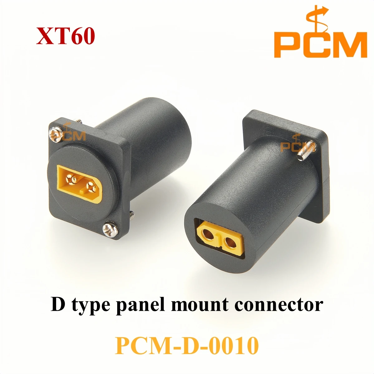 XT60 male to female connector for RC vehicles and batteries,D-type panel mount,front locking,